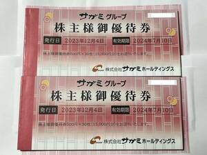 サガミホールディングス 株主優待券 15000円分×2冊 (合計30000円分) 有効期限2024年7月10日まで