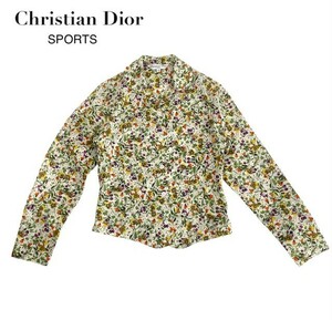 中古 クリスチャンディオール Christian Dior sports 長袖 シャツブラウス 花柄 レディース Sサイズ 30代 40代 50代