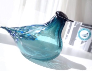希少◆フィンランド製 MUURLA GLASS BIRD TILHI WAXWING バード ガラス ムールラ 完売品 新品 箱付き