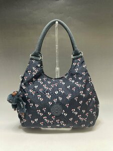 新品 KIPLING キプリング ショルダーバッグ ナイロン ネイビー 小花柄 ゴリラ レディース 福井県質屋の質セブン