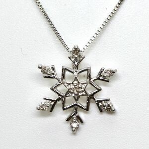 ◆K18 天然ダイヤモンドネックレス◆M 約1.6g 約40.0cm diamond necklace jewelry ジュエリー　EA5/EA5