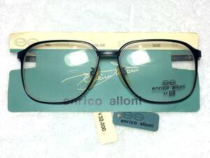 デッドストック 日本製 enrico alloni チタン 眼鏡 3513 大ぶり 59 グレー ビンテージ 未使用 セミオート メタル フレーム 昭和 レトロ