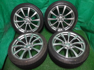 ENKEI製 日産純正V36スカイライン F 19×8.5J+43 R 19×9J+45 5H PCD114.3●F 225/45R19 R 245/40R19 BS 中古冬タイヤ付ホイール4本●ユ64