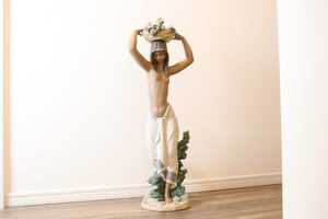 リヤドロ　LLADRO 村の娘　フィギュリン　陶器人形　裸婦　女性　花籠　特大
