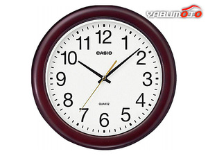 カシオ インテリアクロック 濃茶木 丸型 IQ-132-5JF 掛時計 お祝い ギフト プレゼント