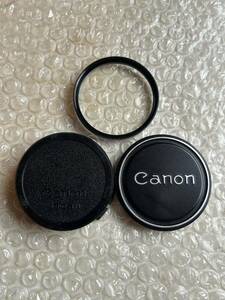 送料安 Canon キャノン 貴重な48ｍｍ 純正 メタルフロントキャップ フィルター FDマウント 3点セット フロント リヤ レンズ キャップ