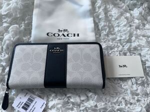 282 新品未使用 COACH コーチ 長財布 シグネチャー ラウンドファスナー アウトレット F54630