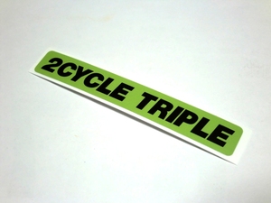 □カワサキ 2CYCLE TRIPLE ステッカー 横長緑☆2/サイドカバー タンクコーション ラベル 250SS/350SS/400SS/500SS/750SS/KH250/KH400