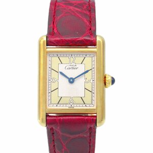 カルティエ マストタンク ブランドオフ CARTIER GP（ゴールドメッキ） 腕時計 GP/クロコ革 中古 レディース