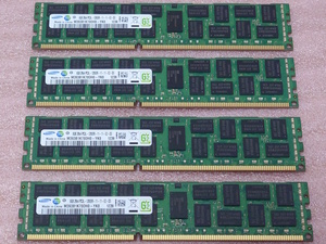 §Samsung M393B1K70DH0-YK0 4枚セット *PC3L-12800R/DDR3L-1600 ECC REG/Registered 240Pin DDR3 RDIMM 32GB(8GB x4) 動作品