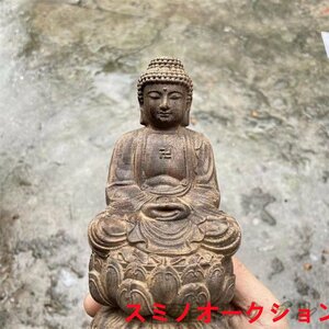 美品★ 大日如来像 仏像 仏教美術 木雕刻品 木彫り仏像 職人手作り 18cm