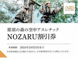 3枚迄★最新★那須の森の空中アスレチックNOZARU/KOZARU ★日本駐車場開発株主優待券割引券