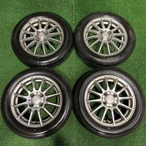 AE557小傷程度美品 深溝 155/65R14 タイヤホイール4本 N-BOX サクラ デリカミニ ワゴンR スペーシア ピクシス デイズ プレオ ムーブ 軽流用