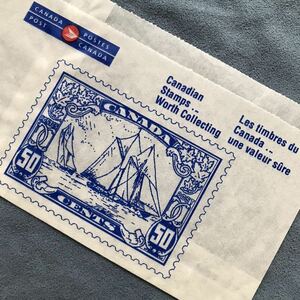 海外ショップ袋「カナダポスト/郵便局 切手袋」16cm×9.8cm★状態良好・非売品