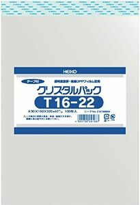 サイズ: T16-22 ヘイコー 透明 OPP袋 クリスタルパック テープ付 16×22cm 100枚 T16-22