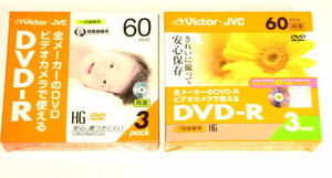 Victor　VD-R60FL3 / VD-R60J3　　DVD-R 　両面1層　8cm DVDディスク ビデオカメラ用　 1パック3枚入り　2パック6枚セット　未使用