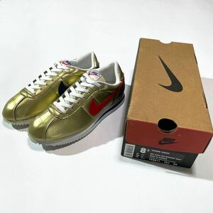 デッドストック♪90s Nike レザーコルテッツ 26.5cm US8.5 金 ビンテージ ゴールド アトランタオリンピック 五輪 スニーカー 97年製 箱付き