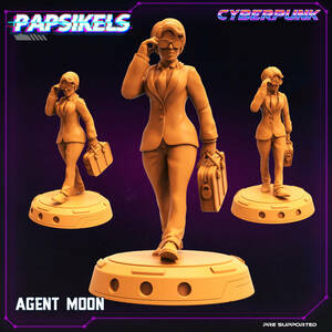 Papsikels pap-2201c03 AGENT_MOON 3Dプリント ミニチュア D＆D TRPG スターグレイブ サイバーパンク