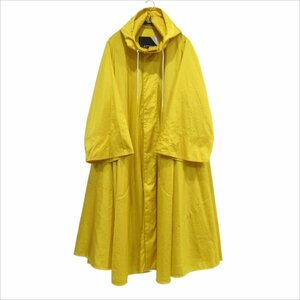 美品 20SS ATON エイトン VINTAGE NYLON ナイロン ミリタリーポンチョ ドレープコート 02 黄 イエロー