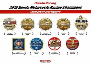 ステッカー　2018 Honda Motorcycle Racing Champions　MotoGP　Moto3　X-Trial&Trial GP　EWC　JTR IAS　JIM IA1 マルク・マルケス ホンダ