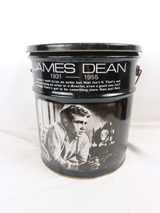 レトロインテリア ジェームズ ディーン ハリウッド俳優 ペール缶 32.5cm×30cm JAMES DEAN 雑貨アイテム USA雑貨 アメリカ 収納缶 オブジェ