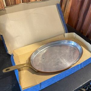 銅製 小判型フライパン 36cm Copper Ware 調理器具　厨房 ③