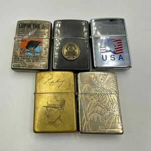 F304 まとめ ◎ Zippo ジッポー ローラー式オイルライター 5点まとめセット シルバーカラー 五右衛門 アメリカ タイガー ※2点火花あり