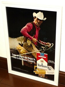 1972年 USA 70s ビンテージ 洋書雑誌広告 額装品 Marlboro マルボロ (A4サイズ) / 検索用 Tobacco タバコ 店舗 看板 ディスプレイ 装飾