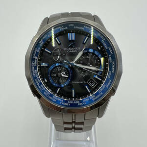 【132】CASIO カシオ 0CW-S1400 5075 OCEANUS オシアナス 電波ソーラー ソーラー 腕時計 Watch 時計 メンズ 青 ブルー 稼働品