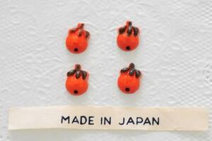 小さな オレンジ フルーツ 果物 ジャパン ヴィンテージ カボション 日本製 レトロ ハンドメイド アクセサリー パーツ 7mm 4個