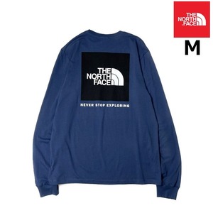 1円～!売切!【正規新品】THE NORTH FACE◆L/S BOX NSE TEE 長袖 Tシャツ ロンT US限定 ボックスロゴ 男女兼用 キャンプ(M)青 180902-5