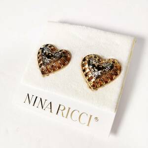 未使用 NINA RICCI イヤリング アクセサリー ゴールド系カラー ハート ニナリッチ