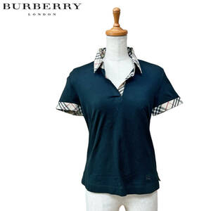 【BURBERRY】半袖ポロシャツ風カットソー/ノバチェック/サイズ2★バーバリーロンドン
