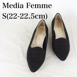 MK4104*Media Femme*メディアフェム*レディースフラットシューズ*S(22-22.5cm）*黒