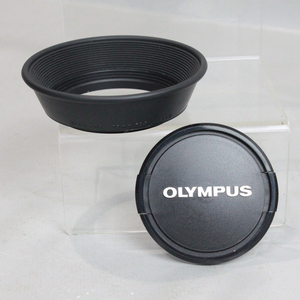 032831 【美品 オリンパス】 OLYMPUS 28mm 用 ラバーレンズフード&49mmレンズキャップ
