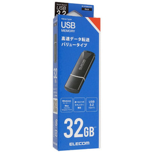 【ゆうパケット対応】ELECOM エレコム キャップ式USB3.2 Gen1メモリ MF-HTU3B032GBK 32GB ブラック [管理:1000022208]