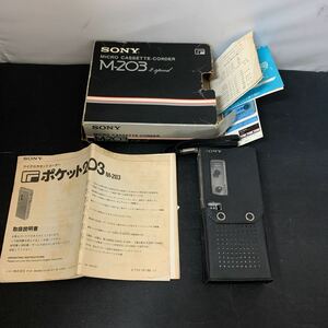 SONY ソニー MICRO CASSETTE-CORDER マイクロカセットコーダー M-203 取扱説明書　K1897