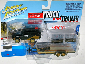 2500台限定 Johnny Lightning 1/64 1980 トヨタ ランドクルーザー &トレーラー 艶消し黒 Toyota Land Cruiser FJ40 ジョニーライトニング