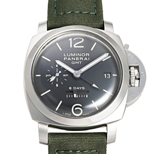 パネライ PANERAI ルミノール1950 8デイズ GMT PAM00233 ブラック文字盤 中古 腕時計 メンズ