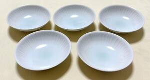 未使用　波佐見焼　白山陶器　よしず彫小皿　ミニ皿　薬味皿5枚