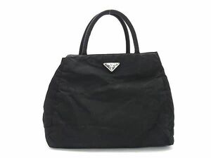 1円 PRADA プラダ テスートナイロン ハンドバッグ トート レディース メンズ ブラック系 BI2256