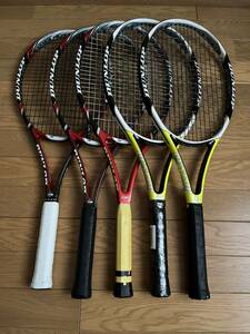ダンロップ　エアロジェル　硬式テニスラケット　5本セット
