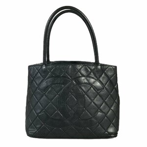 【1円～】シャネル CHANEL バッグ ハンドバッグ キャビアスキン ココマーク レザー 7番台 グレインドカーフスキン ブラック 中古