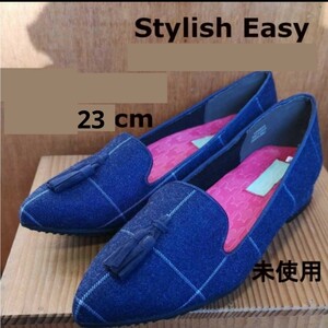 Stylish Easy ローファー モカシン ネイビー 未使用 選べるサイズ 23.0 22.0