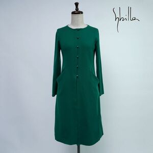 美品 Sybilla シビラ 長袖ロングカーディガン レディース トップス 緑 グリーン サイズM*OC15