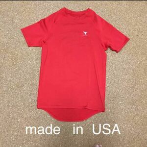 【美品】トレーニングウェア INSPORT Tシャツ made in USA ジム スポーツ 赤 Tシャツ 吸水速乾 