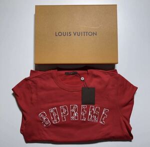 【L】新品 正規品 supreme Louis Vuitton Arc Logo Crewneck シュプリーム ルイヴィトン アーク ロゴ クルーネック レッド スウェットR1953