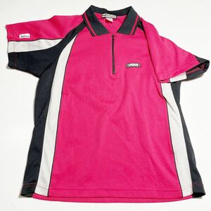 バタフライ butterfly jtta 日本卓球協会公認 赤 レッド ハーフジップ ポロシャツ Mサイズ