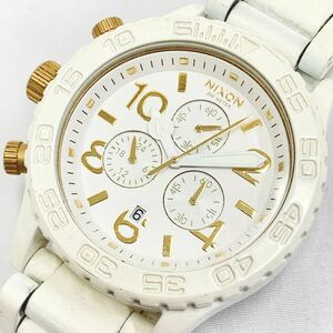 NIXON ニクソン MINIMIZE THE 42-20 CHRONO クオーツ メンズ腕時計 ホワイト×ゴールド 白文字盤 クロノグラフ R店0506☆