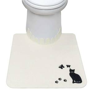 サンコー ずれない トイレマット 床汚れ防止 消臭 猫 ネコ 55×60cm おくだけ吸着 日本製 KV-07